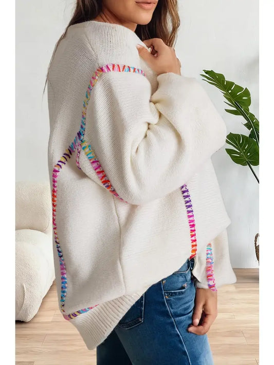 Color Block Stitching Sweater