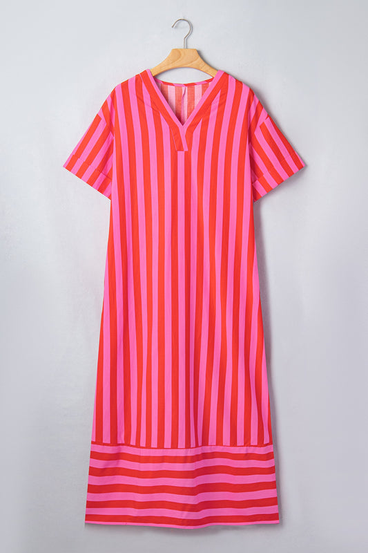 Stripe Cuffed Sleeve Dress