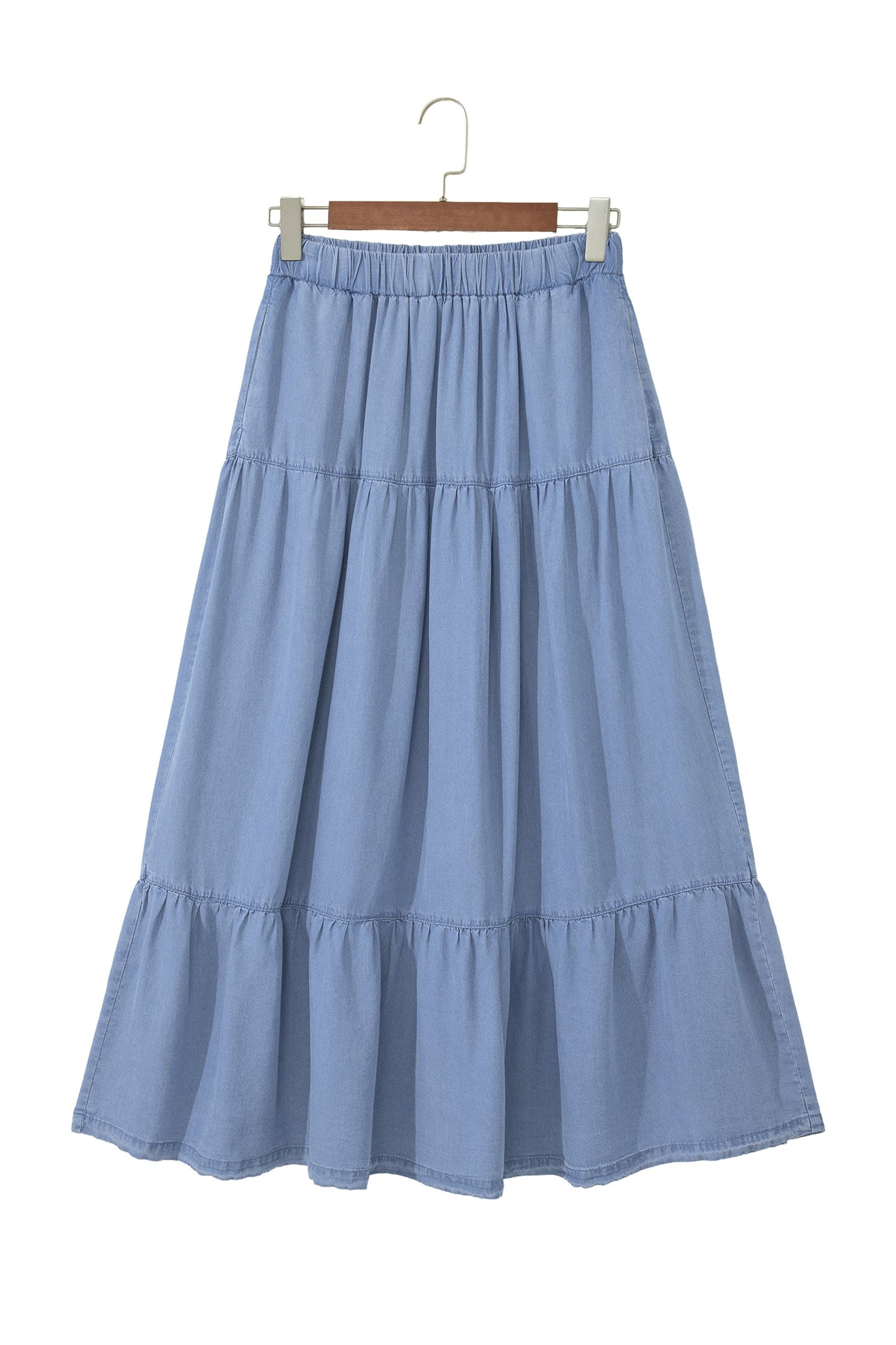 Denim Ruffle Skirt