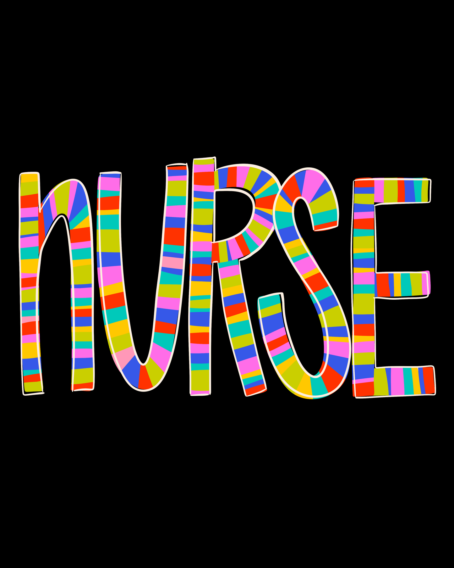 Custom Bright Stripe Font Tee