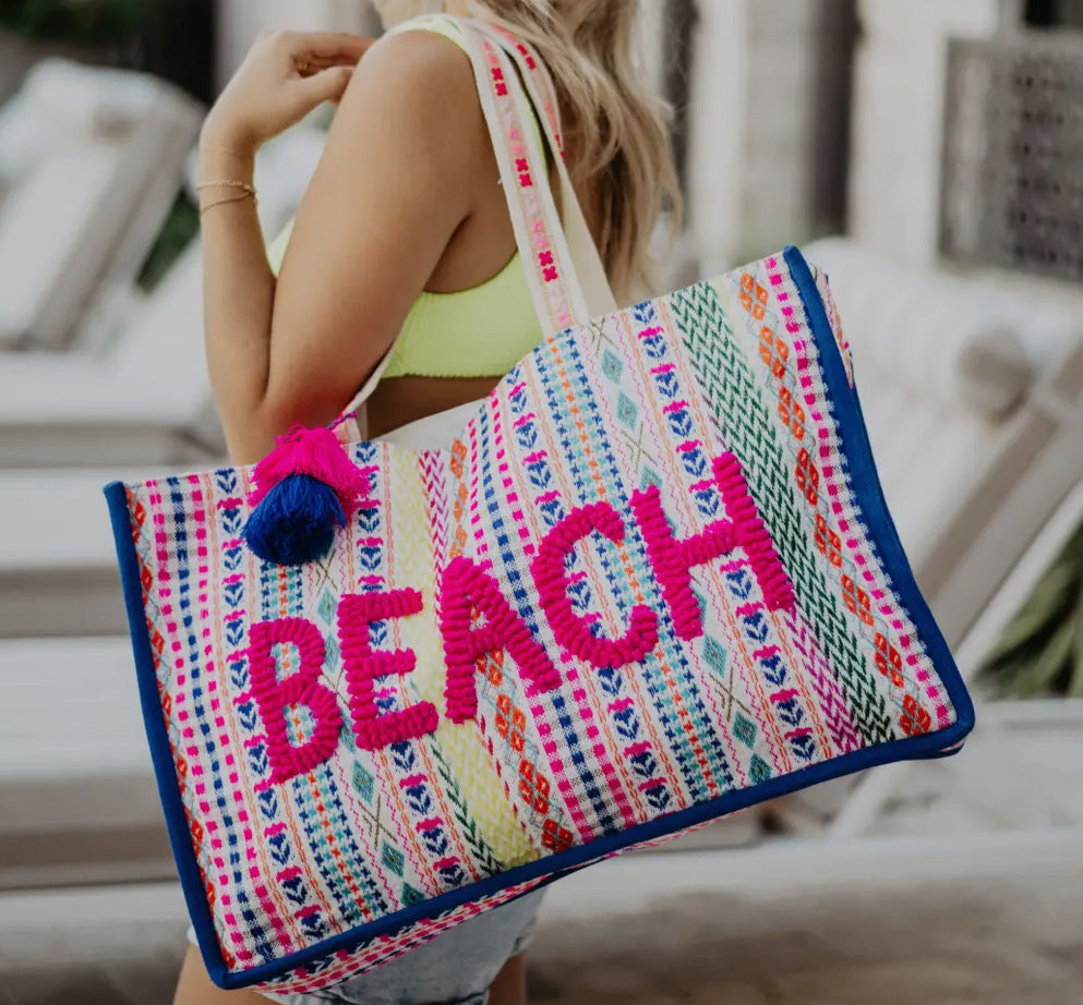 Oversized Tasseled Beach Tote