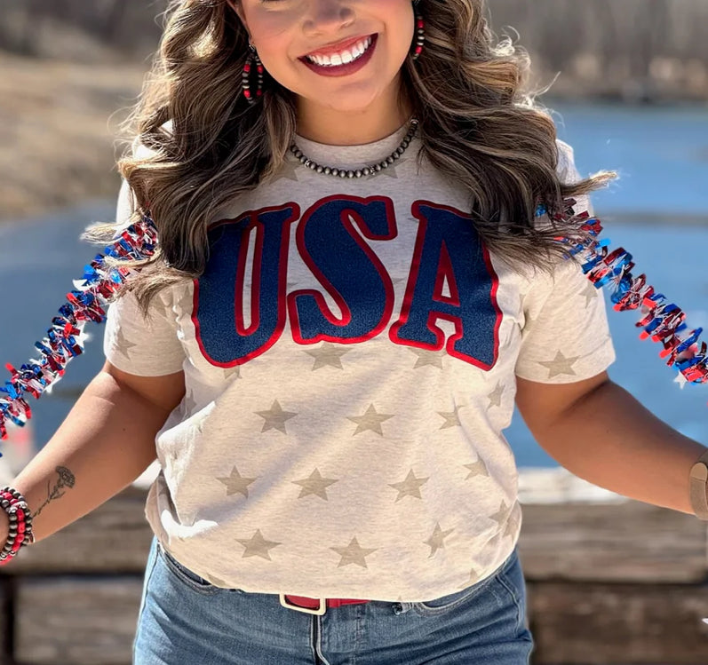 USA in Glitter + Metallic Puff
