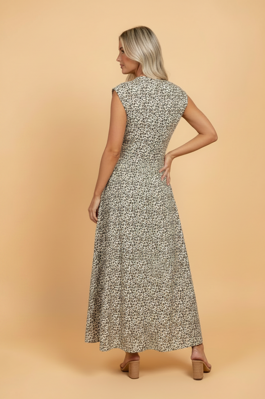 Leopard Cinched Waist Dress