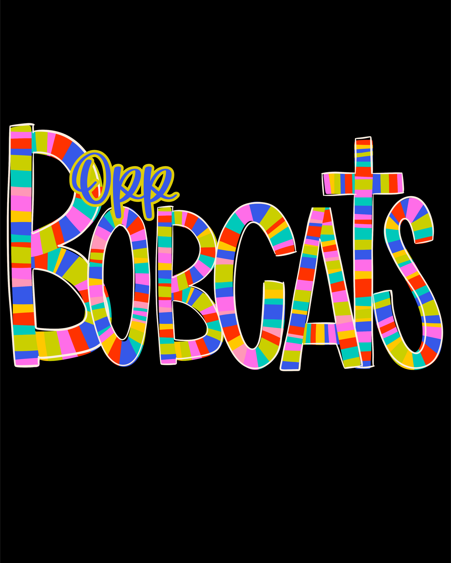 Custom Bright Stripe Font Tee