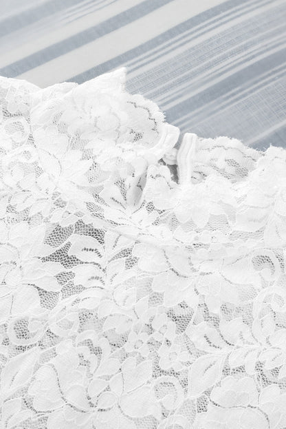 Floral Lace Puff Sleeve Blouse