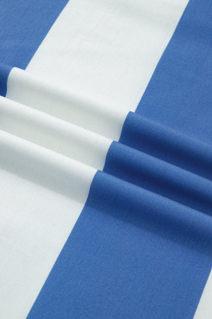 Stripe Raw Seam Short Sleeve Tee Dress