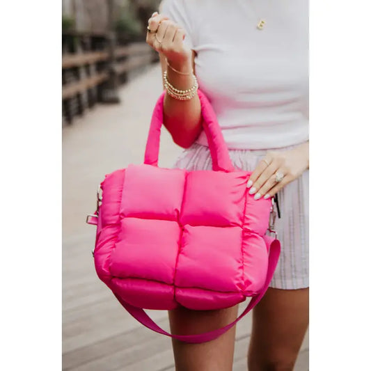 Mini Hot Pink Puffer Tote