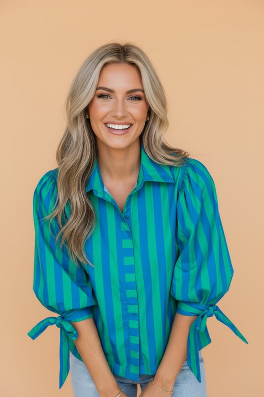 Stripe Tie Button Down