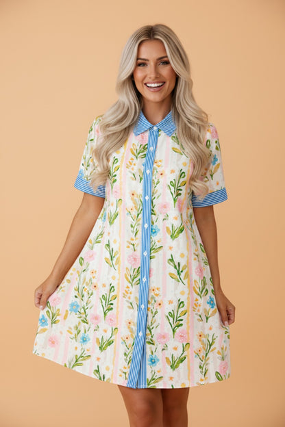 Floral Trim Dress