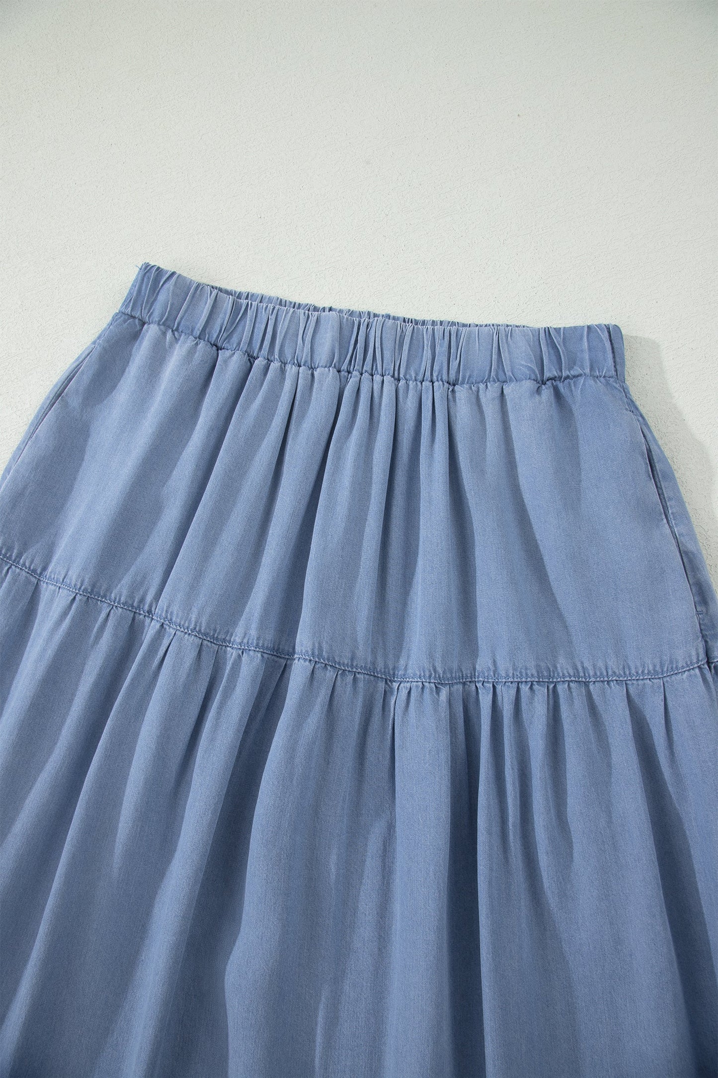 Denim Ruffle Skirt
