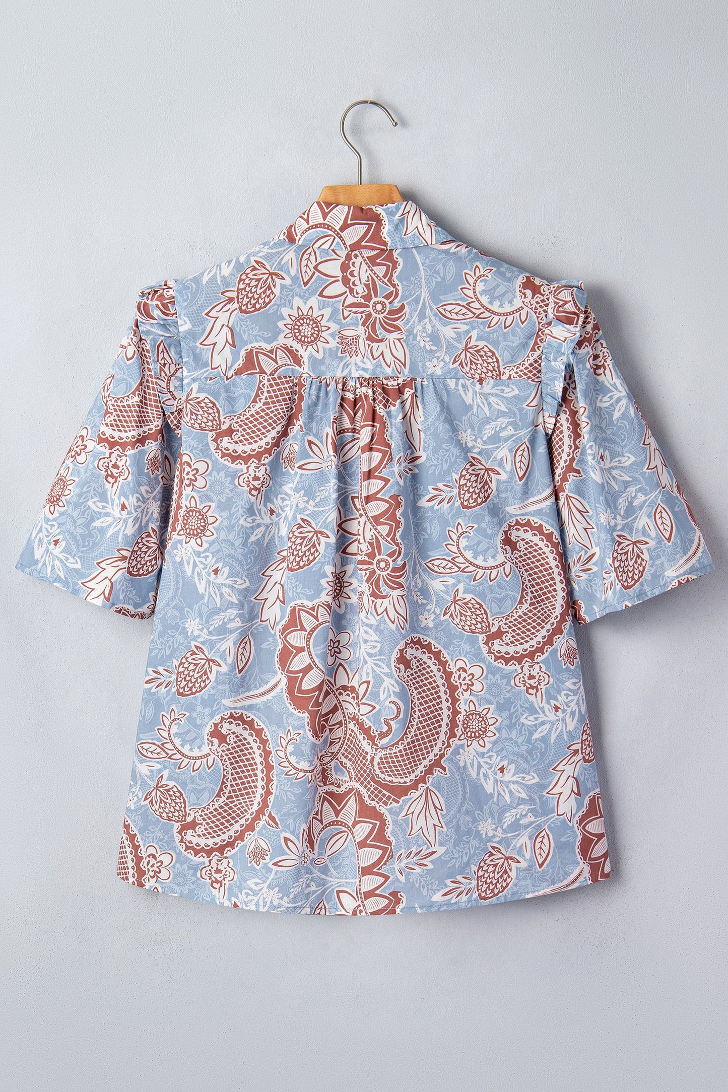 Boho Scalloped Trim Blouse