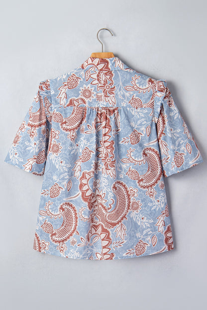 Boho Scalloped Trim Blouse