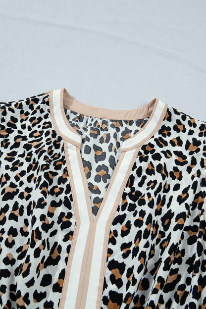 Leopard Colorblock Sleeveless Midi Dress