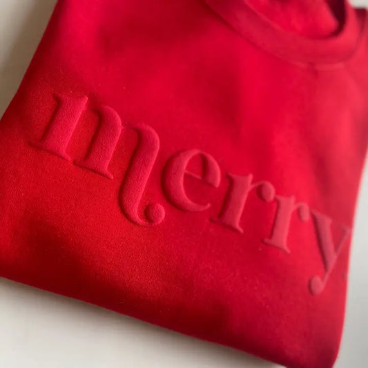 Embossed Merry Sweatshirt