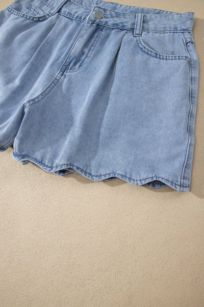 Scalloped Trim Shorts