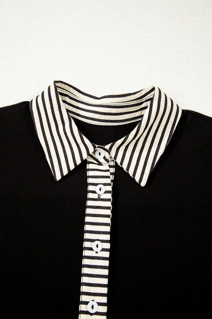 Stripe Polo Collar Dress