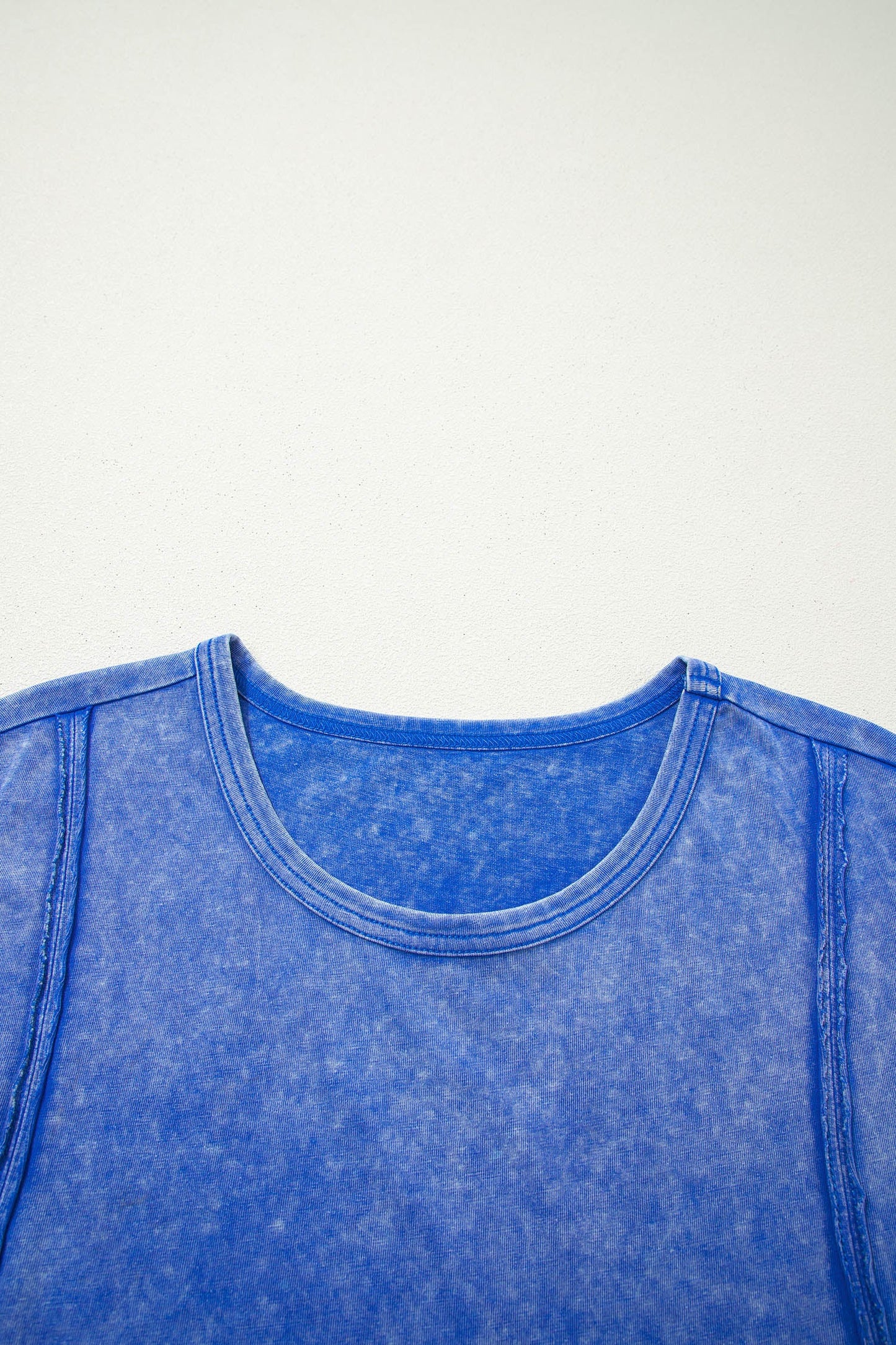 Solid Mineral Wash Lace Sleeve Tee