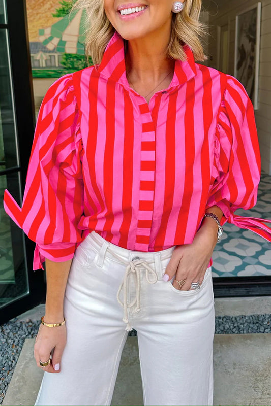 Red Stripe Blouse