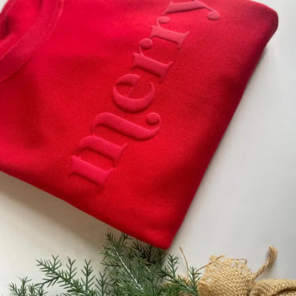 Embossed Merry Sweatshirt