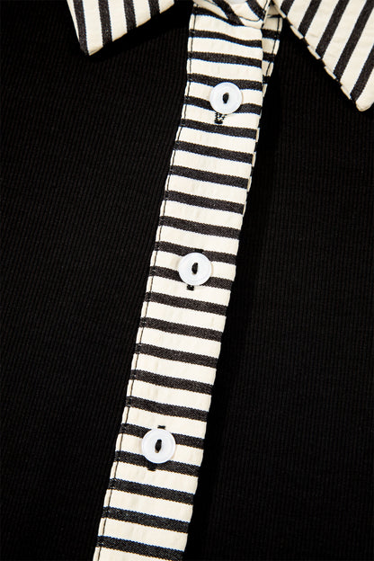 Stripe Polo Collar Dress