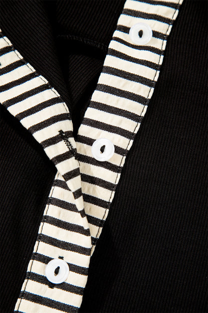Stripe Polo Collar Dress