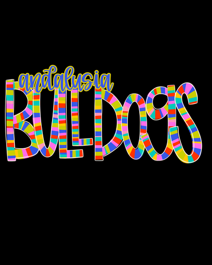 Custom Bright Stripe Font Tee