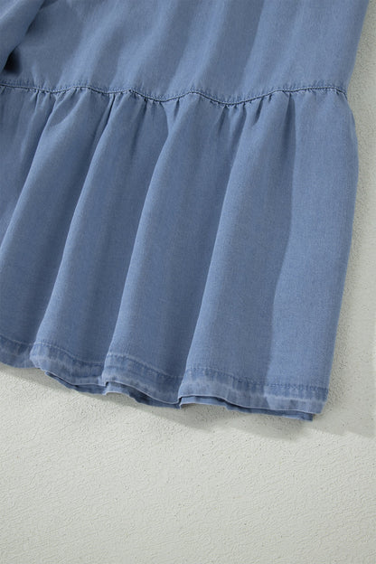 Denim Ruffle Skirt