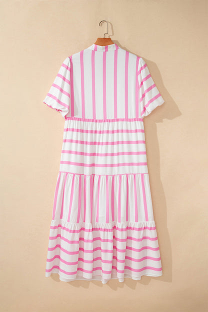 Plus Size Stripe Tiered Dress