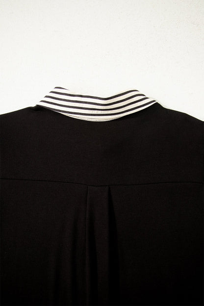 Stripe Polo Collar Dress