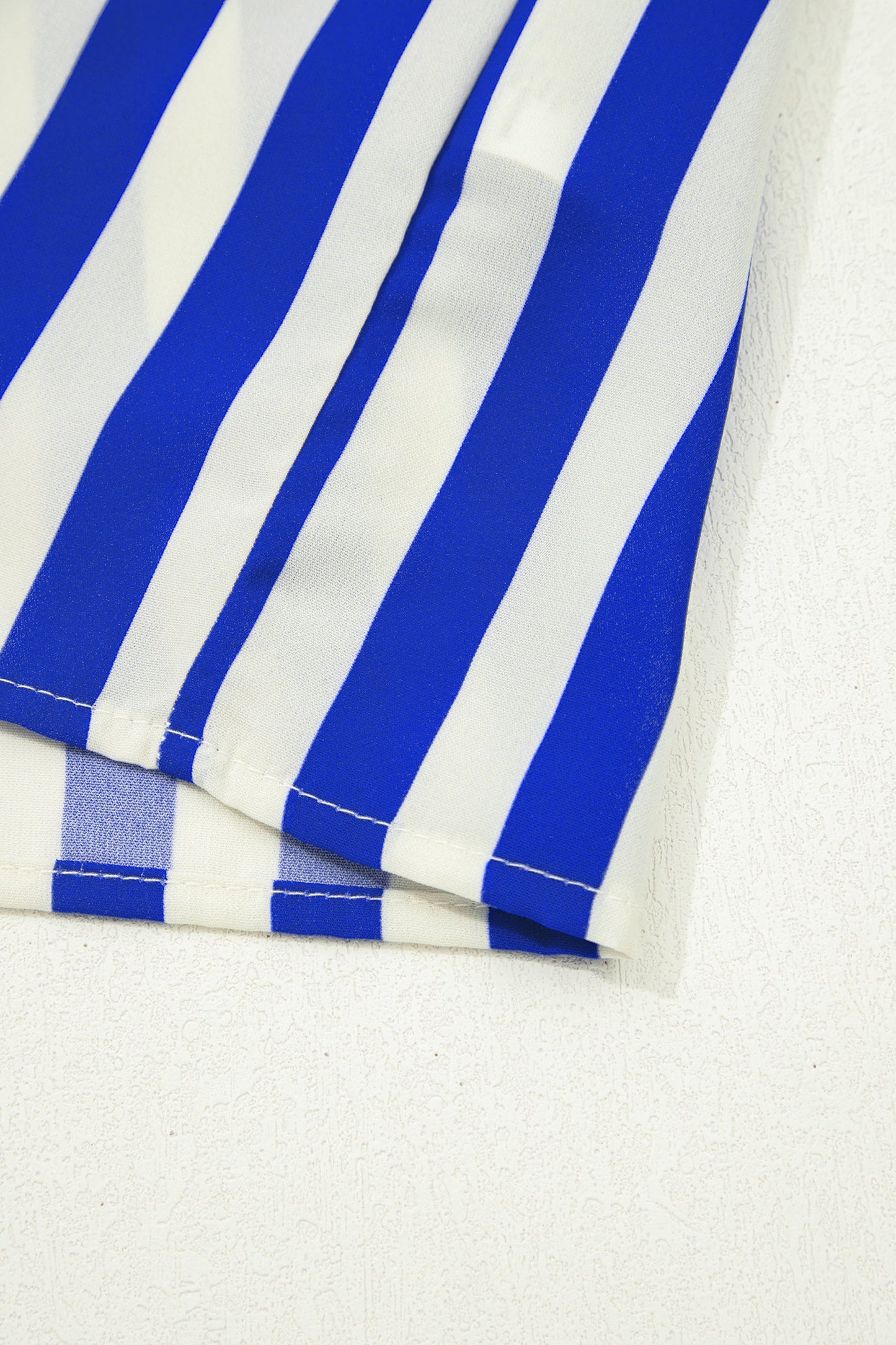 Stripe Balloon Sleeve Button-Up Shirt