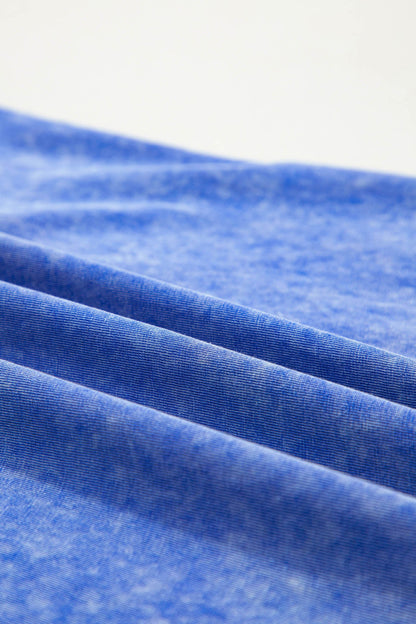 Solid Mineral Wash Lace Sleeve Tee