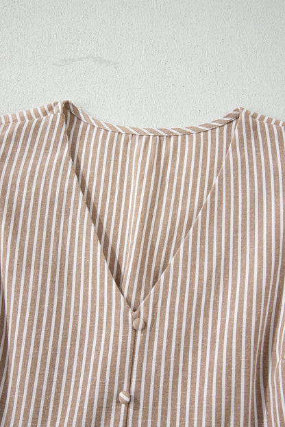 Buttoned V-Neck Maxi Dress