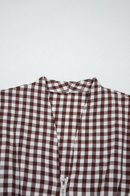 Gingham Zipped Maxi Dress