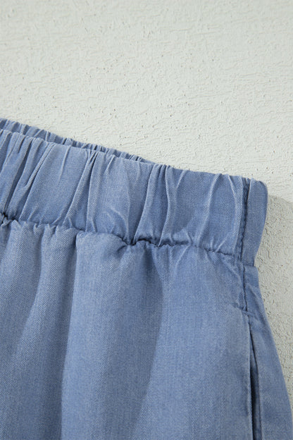 Denim Ruffle Skirt