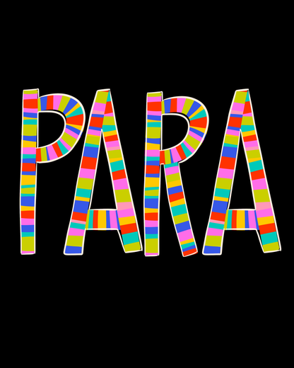 Custom Bright Stripe Font Tee