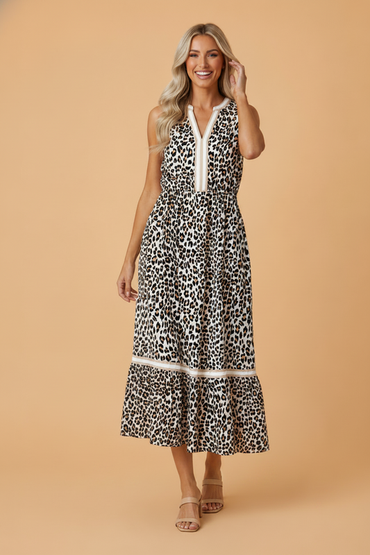 Leopard Colorblock Dress