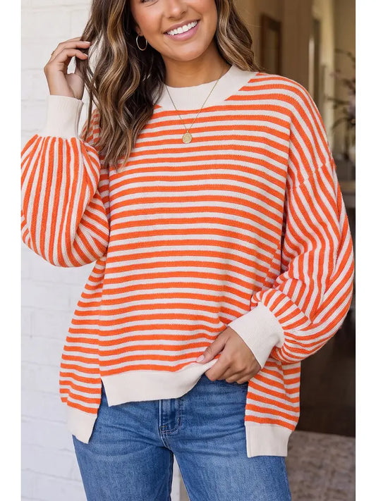 Easy Going Stripe Mock Neck