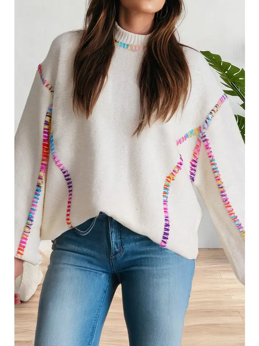 Color Block Stitching Sweater