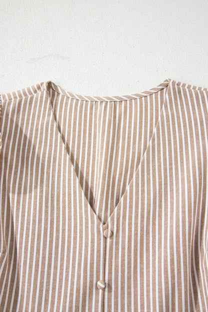 Buttoned V-Neck Maxi Dress