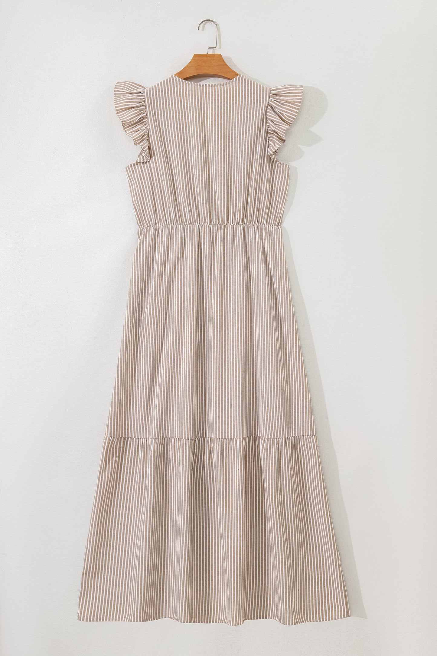Buttoned V-Neck Maxi Dress