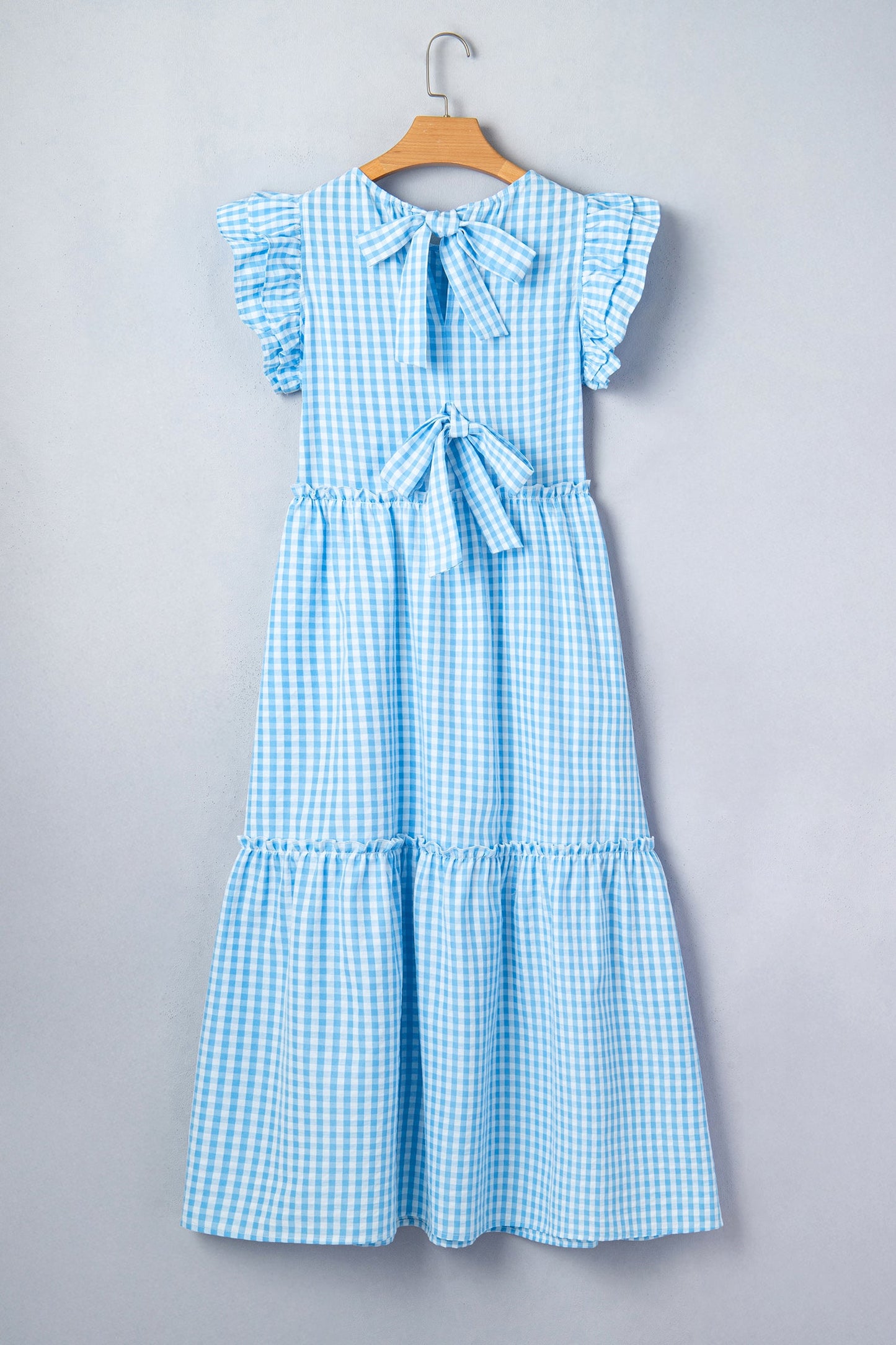 Gingham Knot Back Dress