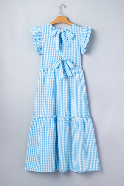 Gingham Knot Back Dress