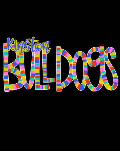 Custom Bright Stripe Font Tee