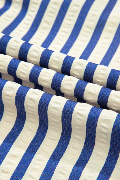 Stripe Buttoned Pocket Dress