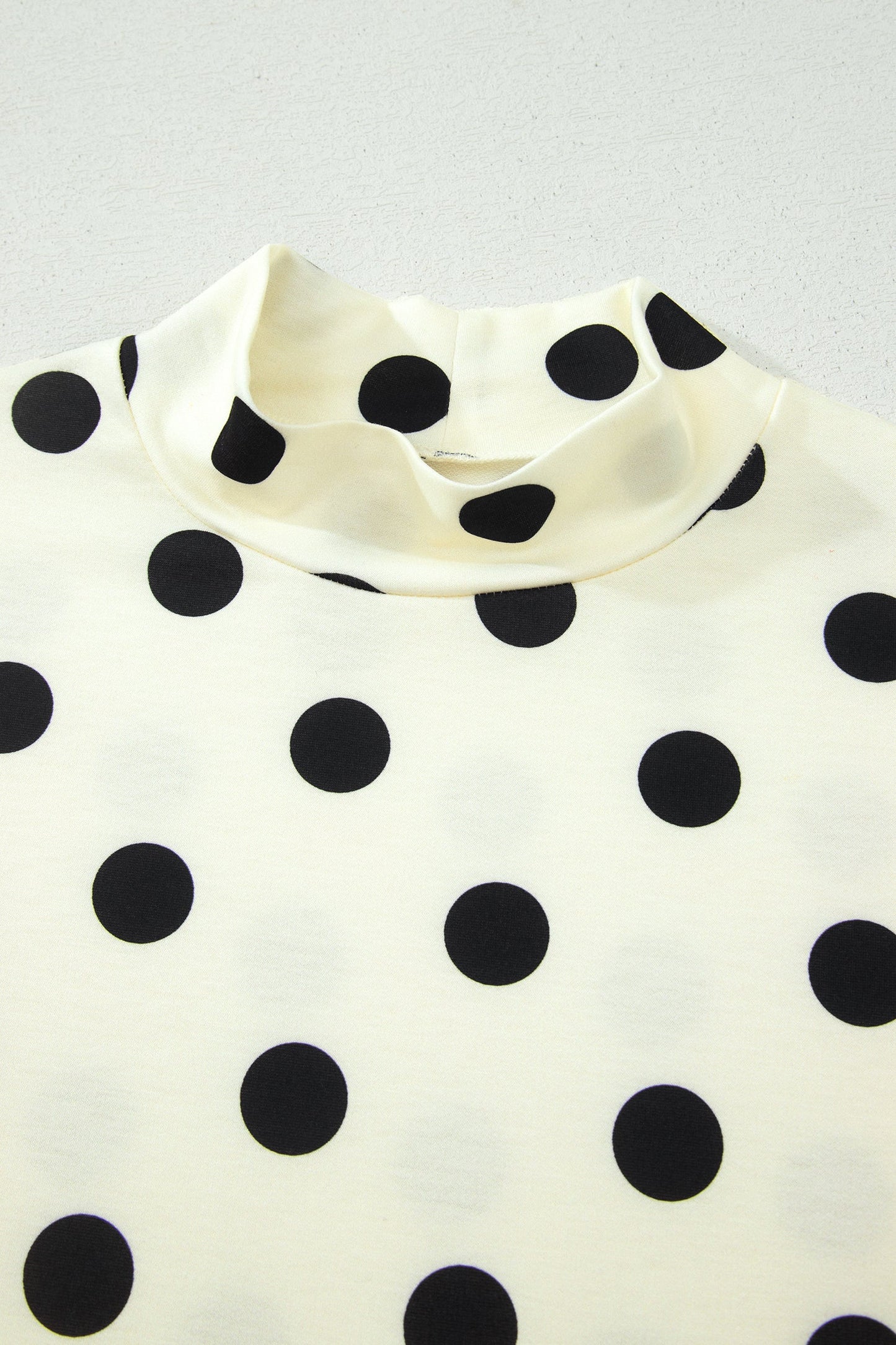 Polka Dot Mock Neck