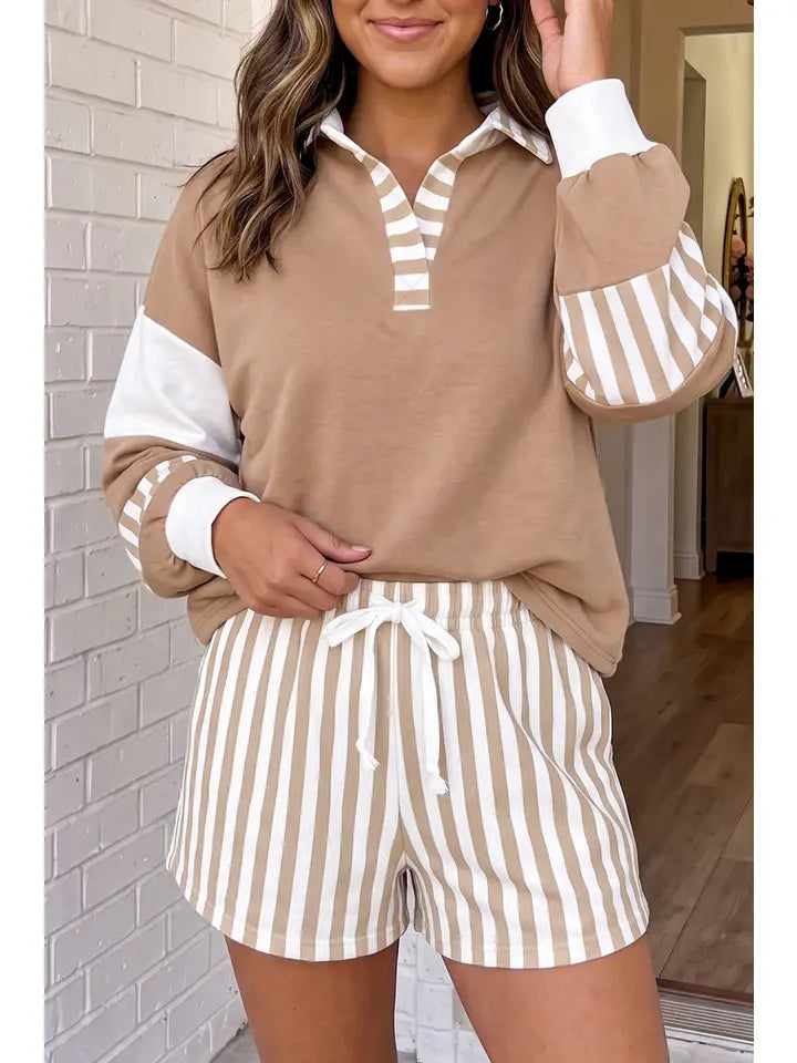 Stripe Polo Set