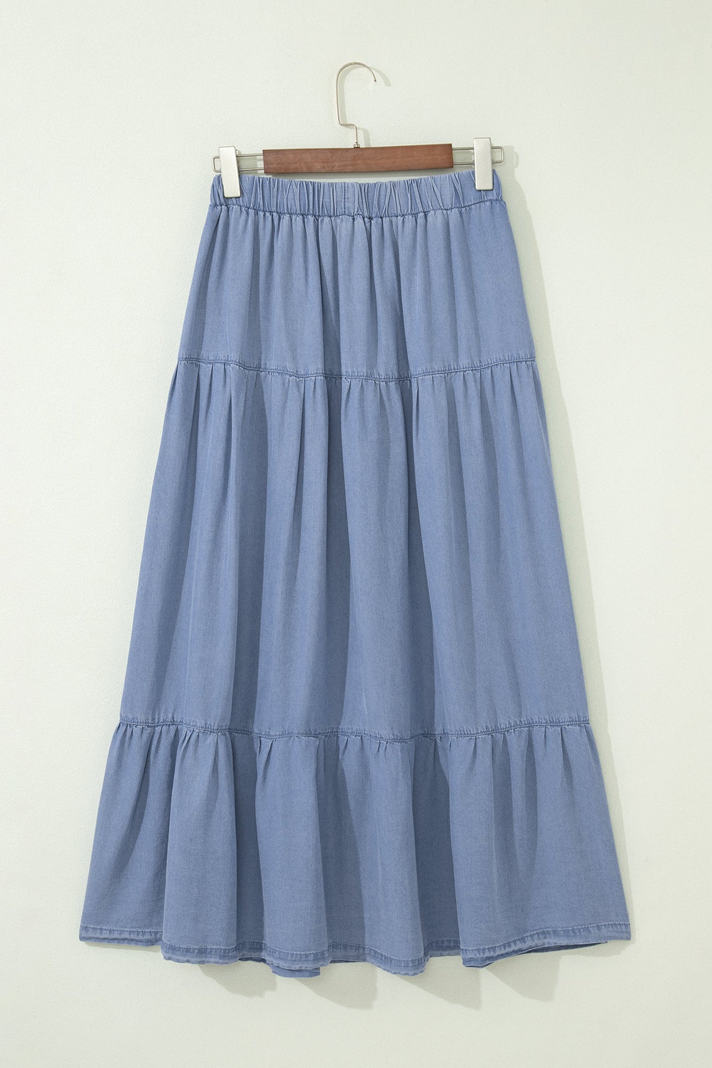 Denim Ruffle Skirt