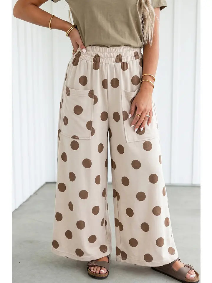 Polka Dot Wide Leg Pants