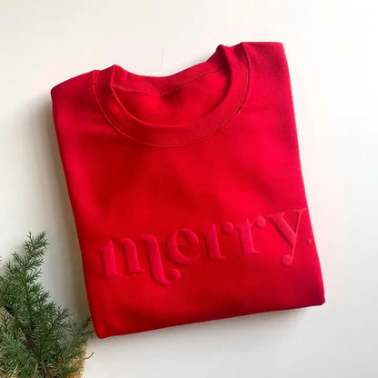 Embossed Merry Sweatshirt