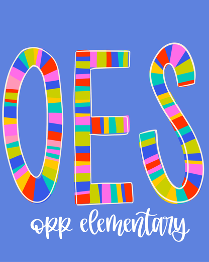 Custom Bright Stripe Font Tee